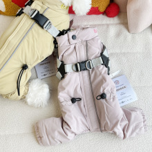 爱萌氏宠泰迪比熊雪纳瑞狗狗四脚衣秋冬新款夹棉户外可牵引冲锋衣