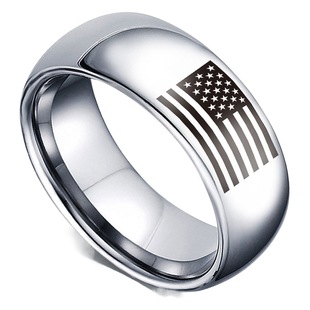 Cross-border jewelry American flag men's and women's stainless steel ring titanium steel ring jewelry wholesale factory supply