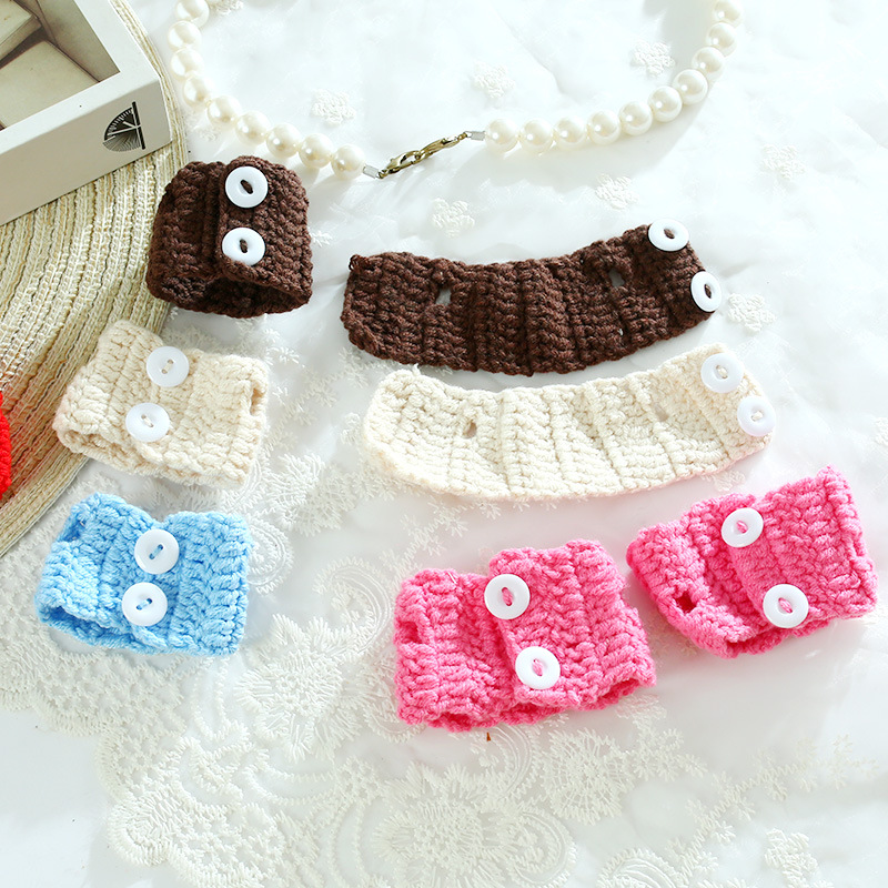 Cute and super cute woolen double-button knitted clothes DIY handmade doll dolls doll dressing accessories materials wholesale