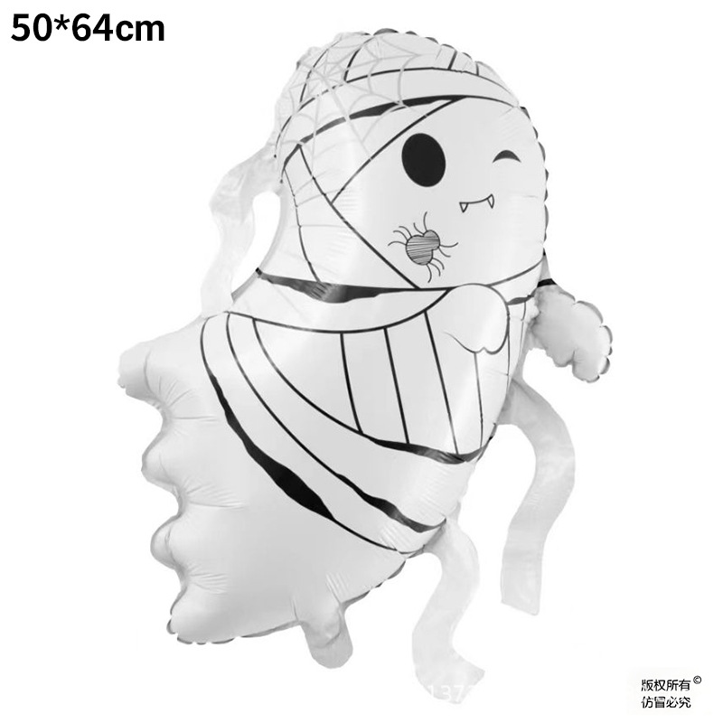 Globo de película de aluminio de Halloween nuevo tema de bruja de dibujos animados calabaza fiesta de Halloween diseño de globos en forma de fantasma