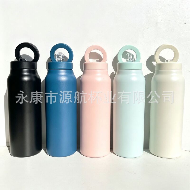 Cross-Border New Model Ringo Magnetic Insulated Cup Phone Holder Cup Sports Water Bottle 24oz Large Capacity Outdoor Car-Mounted