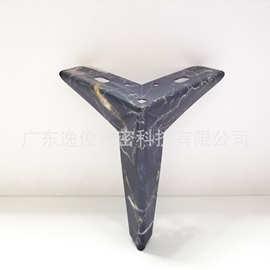 黑色大理石花纹沙发脚经典三叉款五金家具脚批发铁制装饰桌脚支架