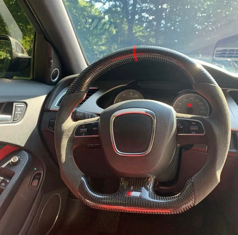 Прямые продажи с завода, подходят для модификации 08-12 Audi S5 S6 B7 B8, спортивный карбоновый рулевой обод