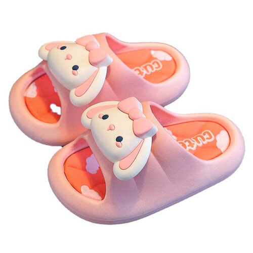 Cute Children's Slippers Summer Girl Indoor Bathing Anti-Slip Soft Sole Parent-Child Family of Three Couples Cooling Slippers