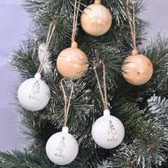 クリスマスギフト木製無垢クリスマスボールペンダントクリスマスツリー飾りペンダントクリスマスデコレーション用品