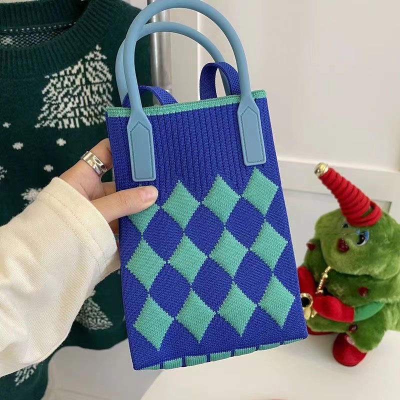 Nuevo amor bolso del teléfono móvil bolso de punto al por mayor de gran capacidad bolso de mano estudiante crossbody bolsa de lana fábrica