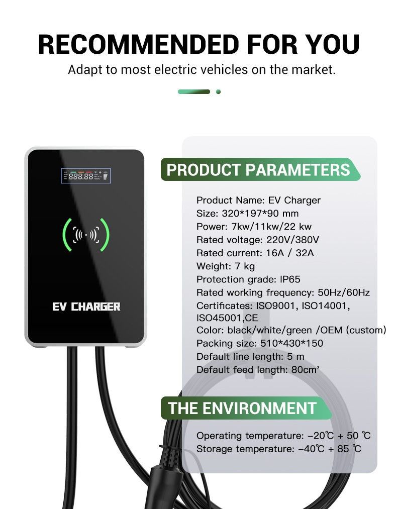 Cross-Border Supply of European Standard 7Kw Ac Charging Pile New Energy Electric Vehicle Ac Charging Pile Tesla Universal