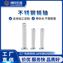 祺悦五金配件平头带孔圆柱销插销 销钉定位销Φ8×25mm不锈钢销轴