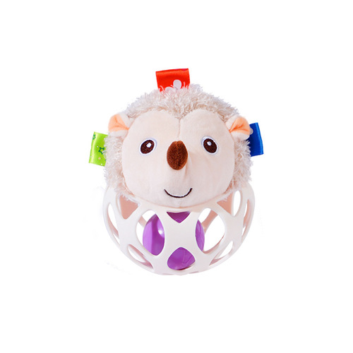 jollybaby animal hand grasping hole hole ball 0-1 year old baby baby toy exercise grip silicone ball