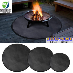 36inch Oven Black Round Fireproof Mat Fire Pit Barbecue Liquid Silicone Coated Fire Pit Mat Manufacturer Wholesale