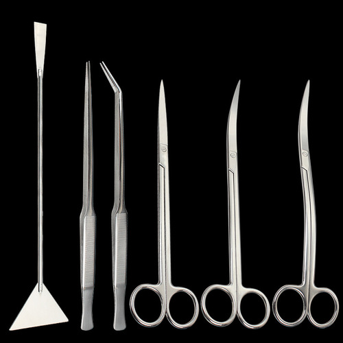 25 cm stainless steel aquatic plant tweezers, extra-tip aquatic plant landscaping tools, extended elbow tweezers, AD quality aquatic plant clips