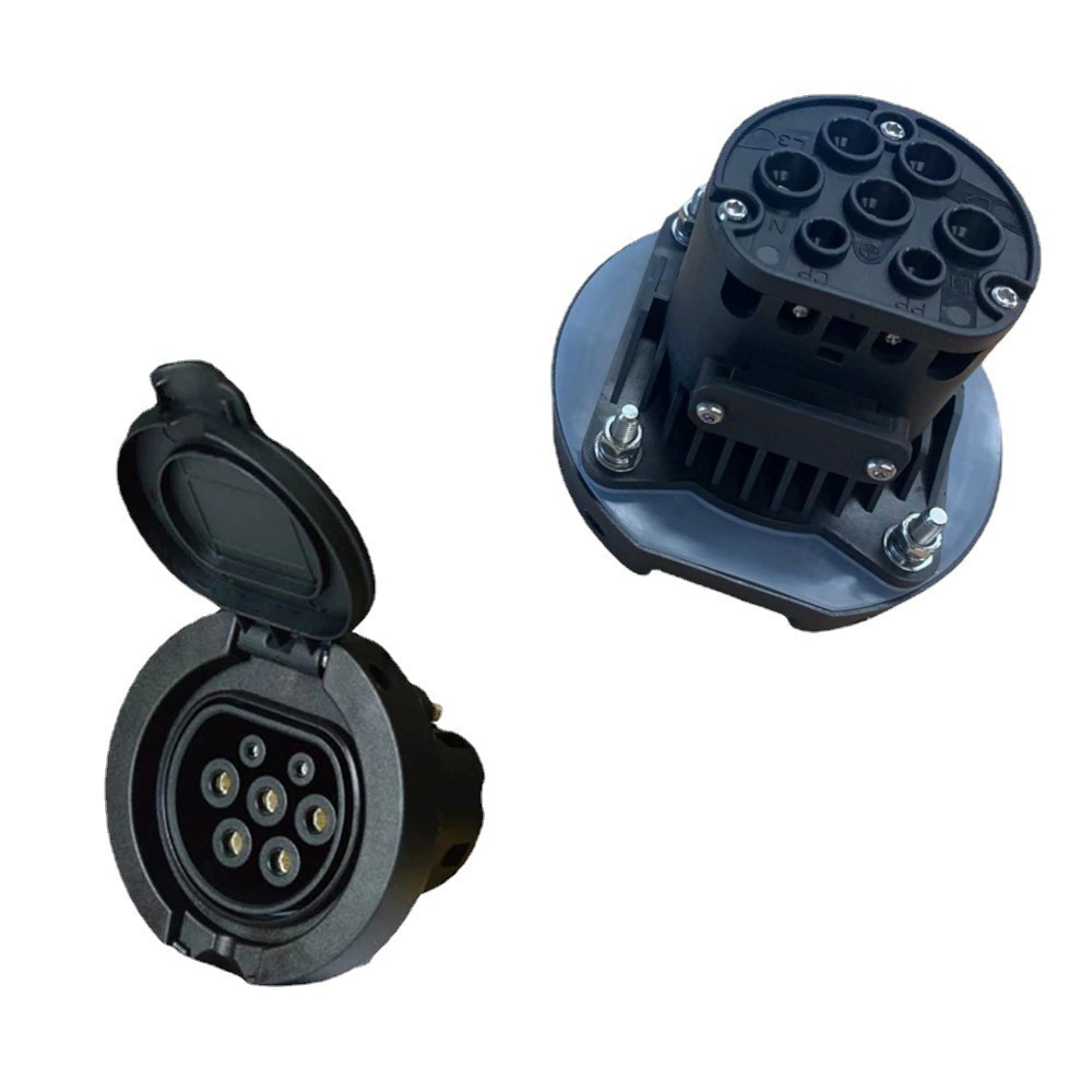 NTO 欧规7KWType2插座带安全门连接座欧标32A桩端母座