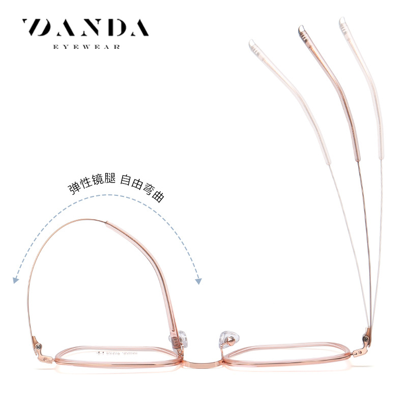 2022 nuevos vidrios de titanio puro marco Fashion Square marco R2318 hombres y mujeres pueden coincidir con la miopía multi-placa gafas lisas