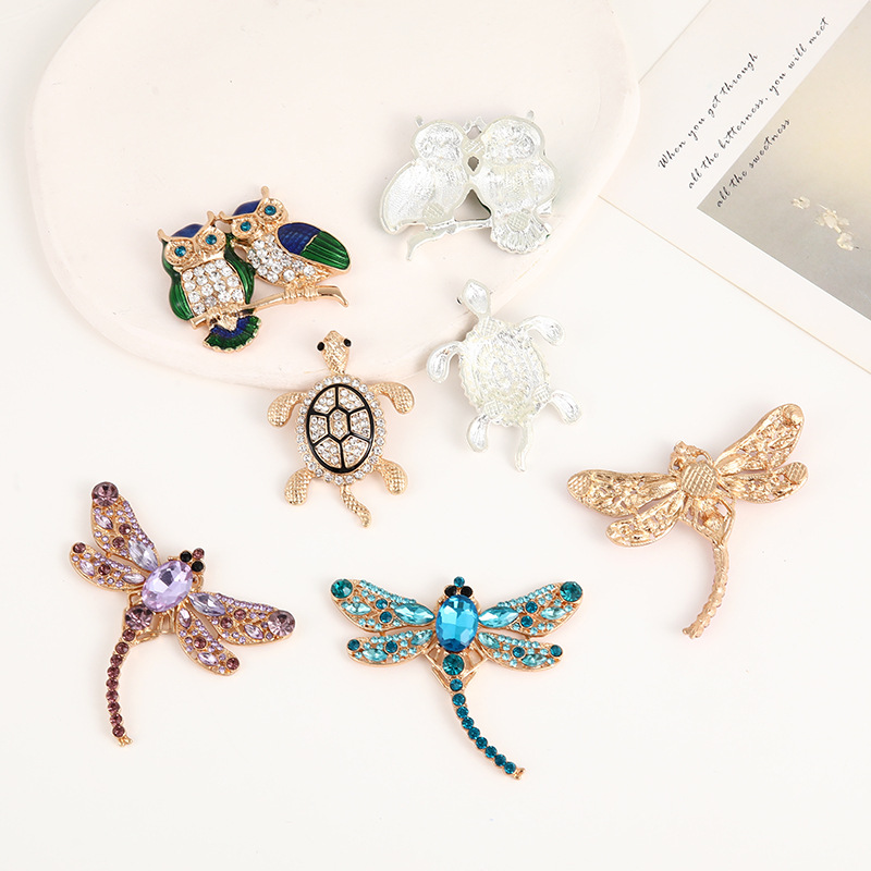 Accesorios de búho con diamantes sintéticos para manualidades y ropa