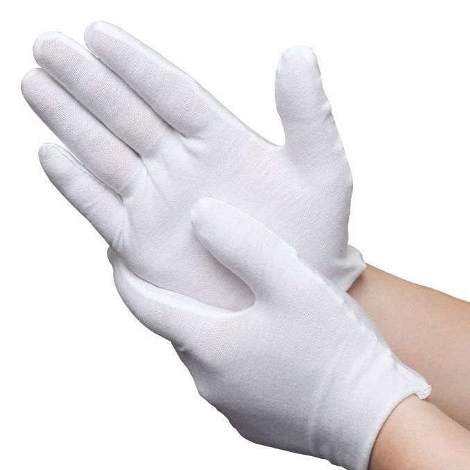 白色纯棉线手套礼仪薄款文玩盘珠布工作阅兵劳保加厚开车夏季汗布