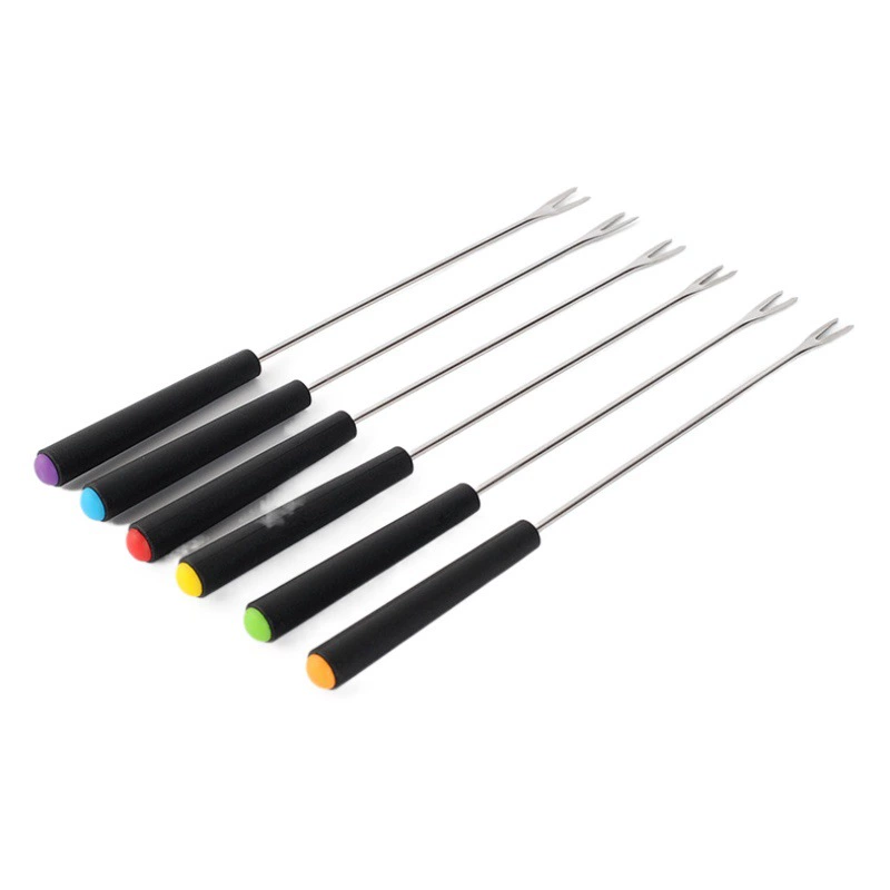 Нержавеющая сталь Сырная вилка для фруктов 6 шт. Торт Шоколадная вилка для сыра Сыр Горячий горшок Вилка Фруктовая Десертная Вилка