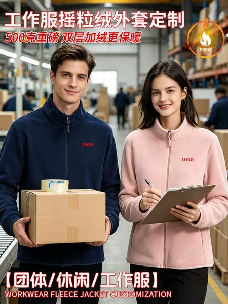 Winter cardigan fleece jacket, cross-border foreign trade outdoor jacket, inner layer workwear, fleece coat, custom-made