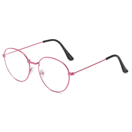 新款复古防蓝光平光镜女式框架眼镜韩版金属椭圆平镜可配近视工厂