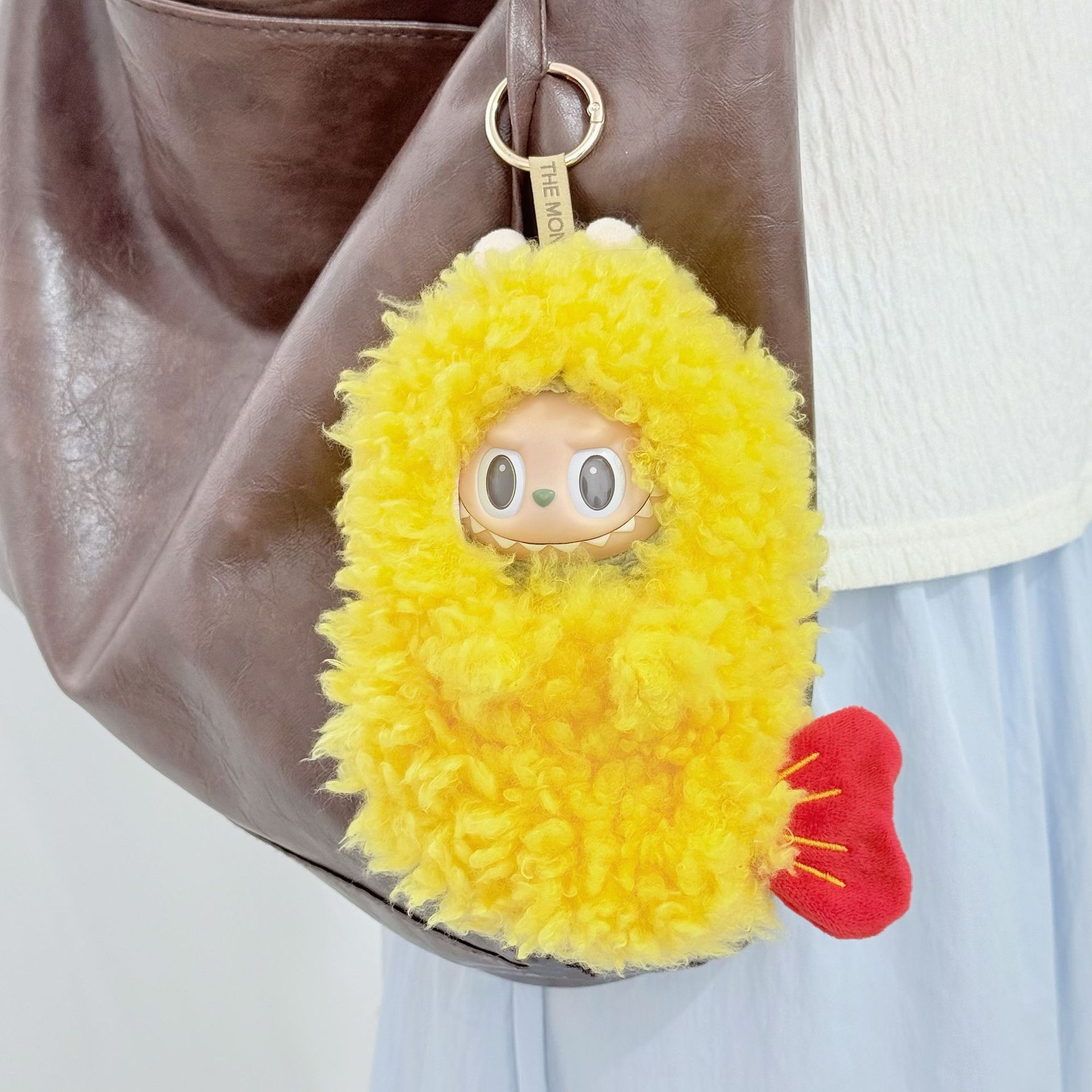 Abeja Linda ropa de muñeca de algodón pequeño sombrero de abeja estilo animal desgaste a juego ropa de muñeca accesorios de felpa ropa