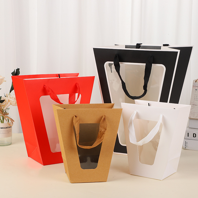 开窗礼袋伴手礼袋厂家现货批发手提袋环保纸质礼品牛皮纸礼品袋