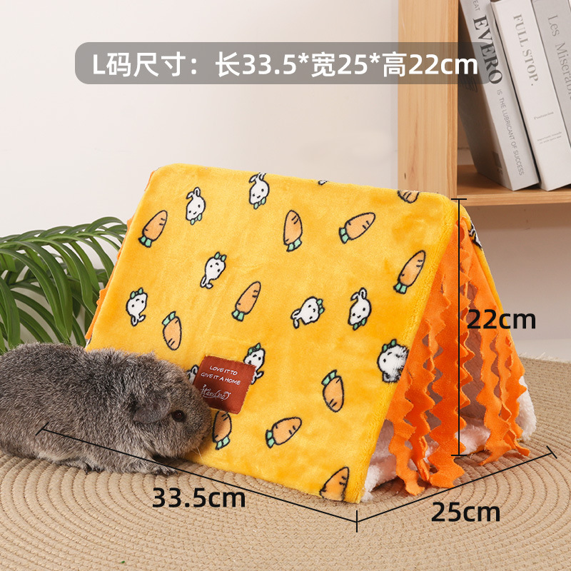 冬季新款荷兰猪流苏三角窝隧道窝兔子刺猬棉隧道保暖保温荷兰猪窝|undefined