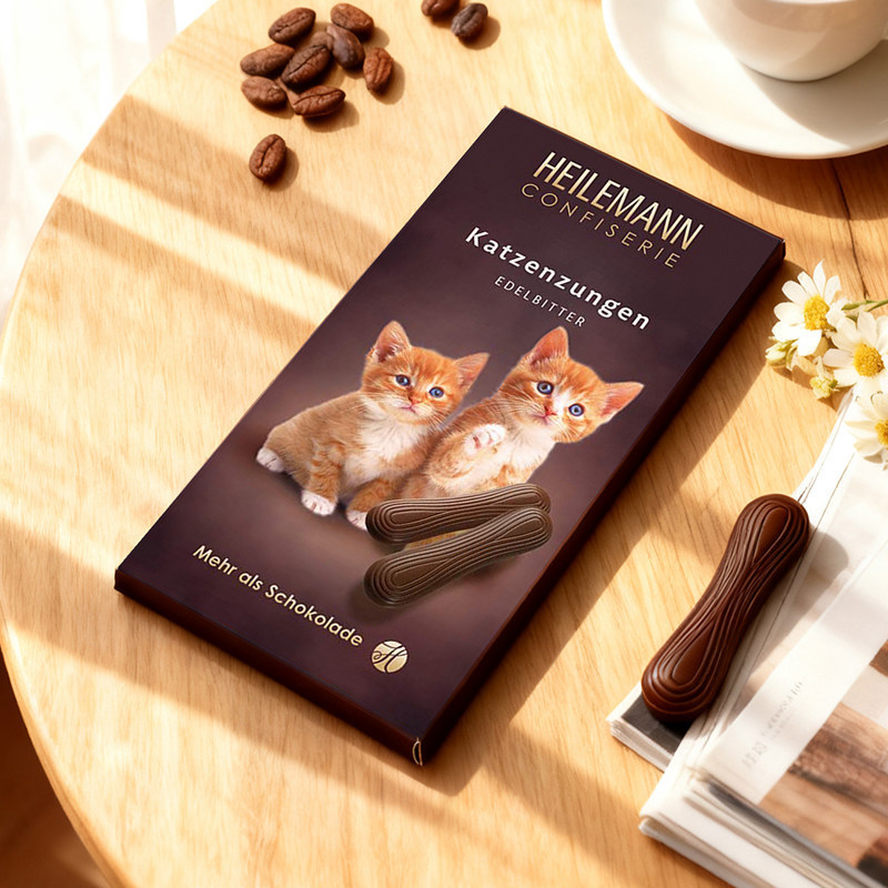 Imported from Germany, Hailemann Cat-Tongue-Shaped Milk Chocolate Is Exquisite and Cute, a Perfect Snack and Gift for Children