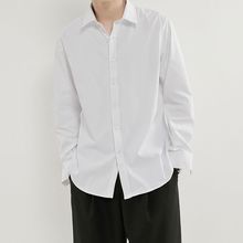 纯色衬衫男长袖韩版禁欲系抗皱职场宽松休闲外穿百搭青春秋季衬衣