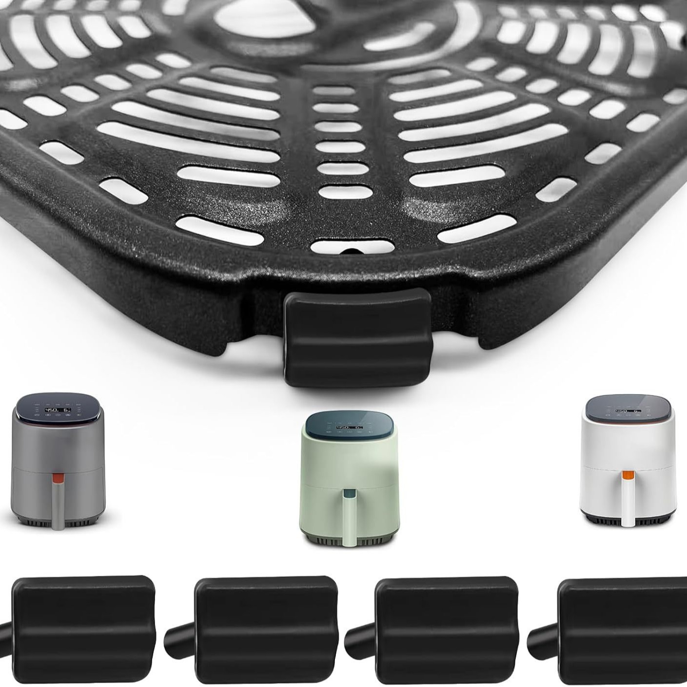 Freidora de aire accesorios hoja de vapor buffer de silicona cubierta de protección de la esquina para hornear sartén estera cubierta de silicona cubierta de aislamiento de aceite estera cubierta protectora