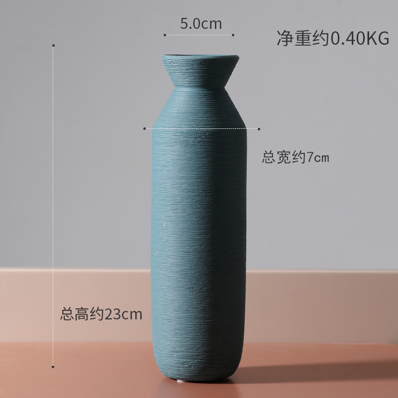 INS Estilo nórdico color arte florero de cerámica decoración simple flor seca arreglo hogar Sala decoración suave