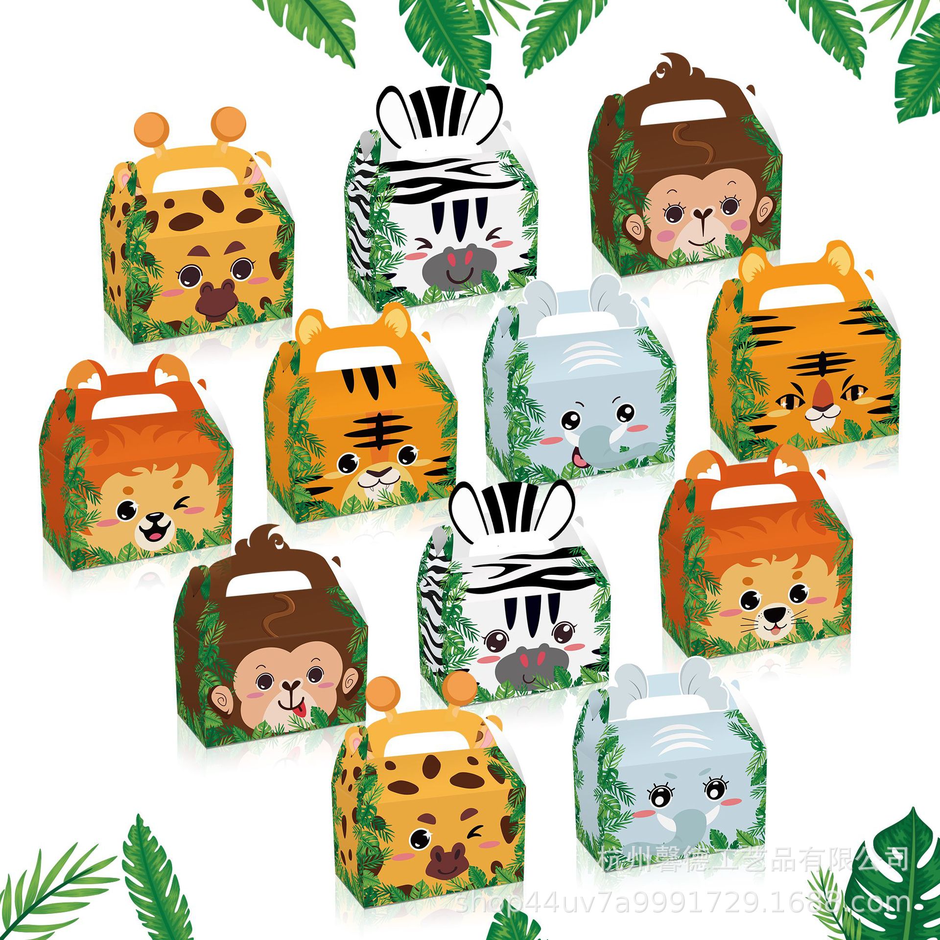Caja tridimensional DD197 con animales de la selva, diseño creativo portátil para regalos.