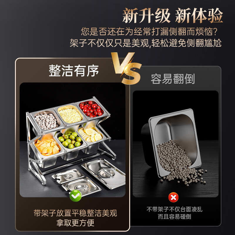 Caja de acero inoxidable multicapa de material pequeño porción de cuenca estante telescópico tienda de té de leche tienda de hot pot comidas cajas de frutas de material pequeño image 4