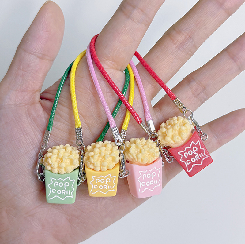 ドールハウス ミニポップコーン キーホルダー バッグ 携帯電話装飾ペンダント かわいい装身具ペンダント|undefined