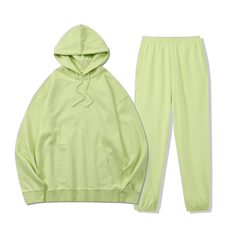 Otoño e invierno nuevo europeo y americano de dos piezas transfronteriza casual deportes con capucha sueltos suéter pantalones traje impreso logotipo