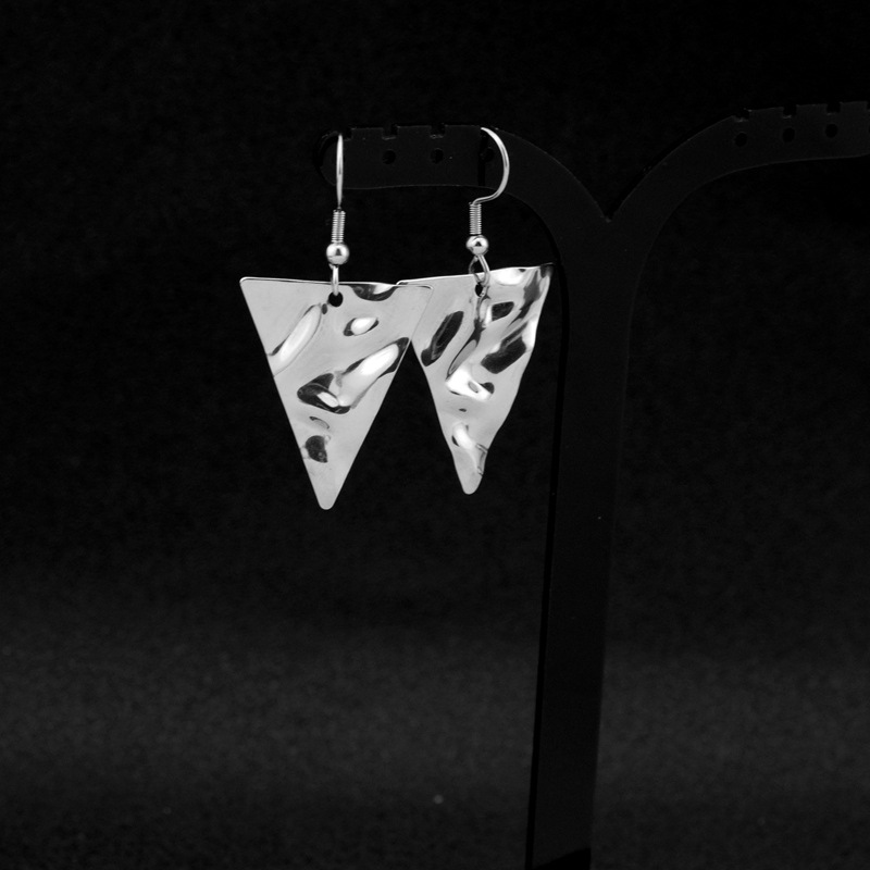 Exaggerated Triangular Stud Earrings In Titanium Steel For Women_voghion.com