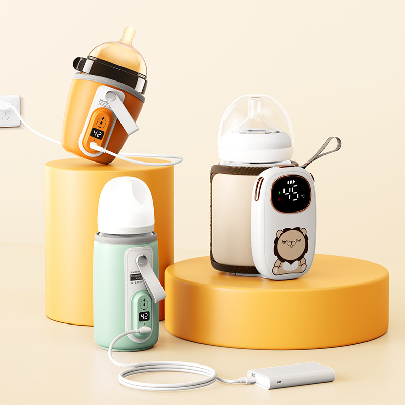 Botella de alimentación del bebé cubierta de aislamiento térmico portátil USB caliente leche caliente calefacción temperatura constante alimentación botella noche leche artefacto