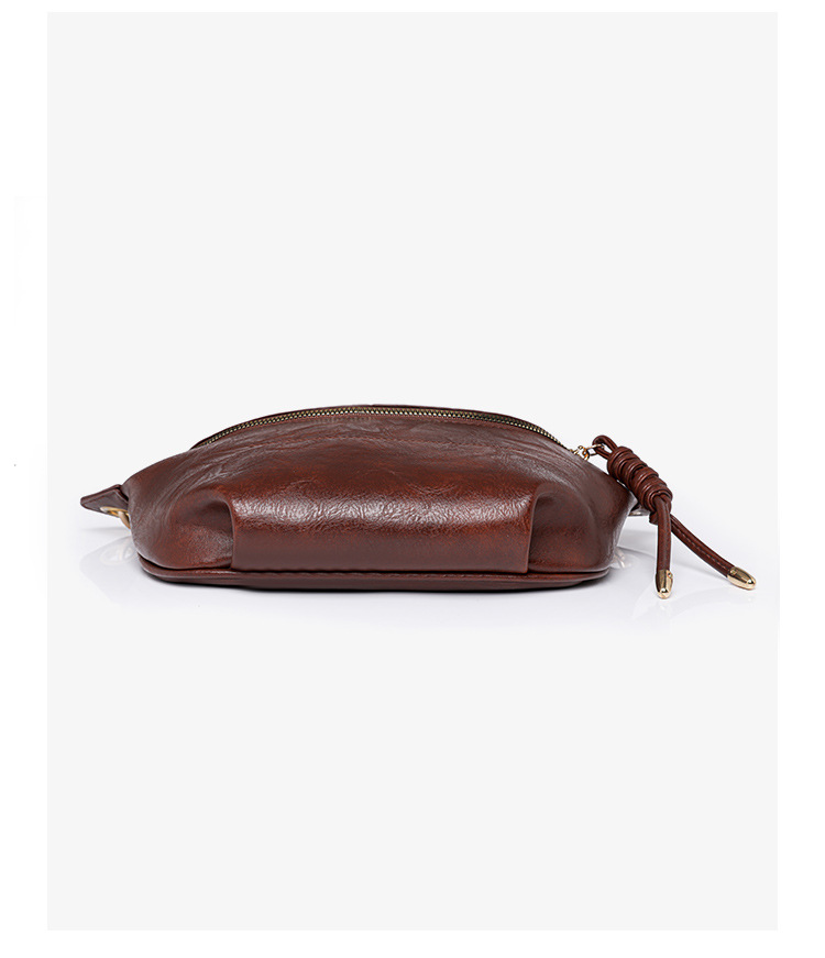 Square Shape Women's Pu Leather Solid Color Vintage Style Classic Style Square Zipper Crossbody Bag Fanny Pack