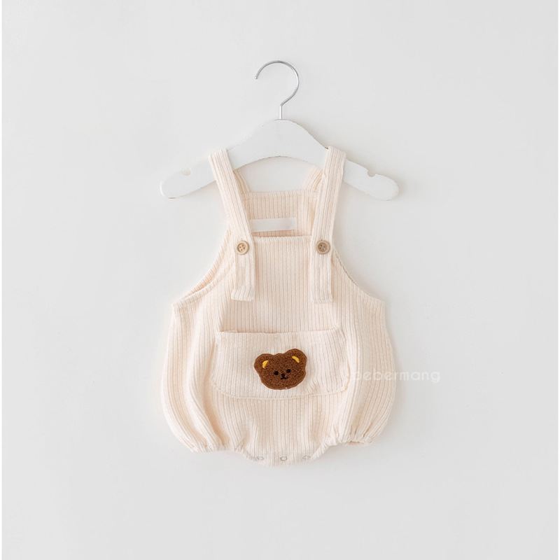 Estilo coreano niños y niñas recién nacido suspender romper ins oso infantil bordado triángulo mameluco PANA corto mameluco