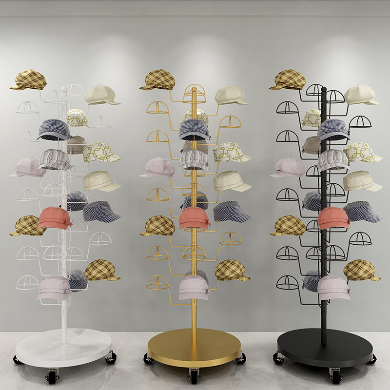 Multi-Layer Hat Rack Display Stand for Maternity and Baby Stores, Clothing Store Sun Hat Storage Shelf, Floor-Standing Hat Rack, Hat Holder, Light Luxury