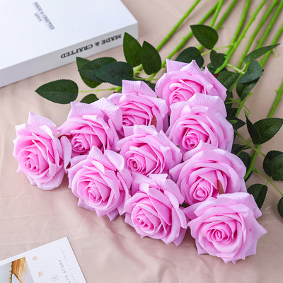 Rosas flores de imitación nuevo ramo de flores de plástico flor ornamentos decoración flor de boda ramo de flores falsas