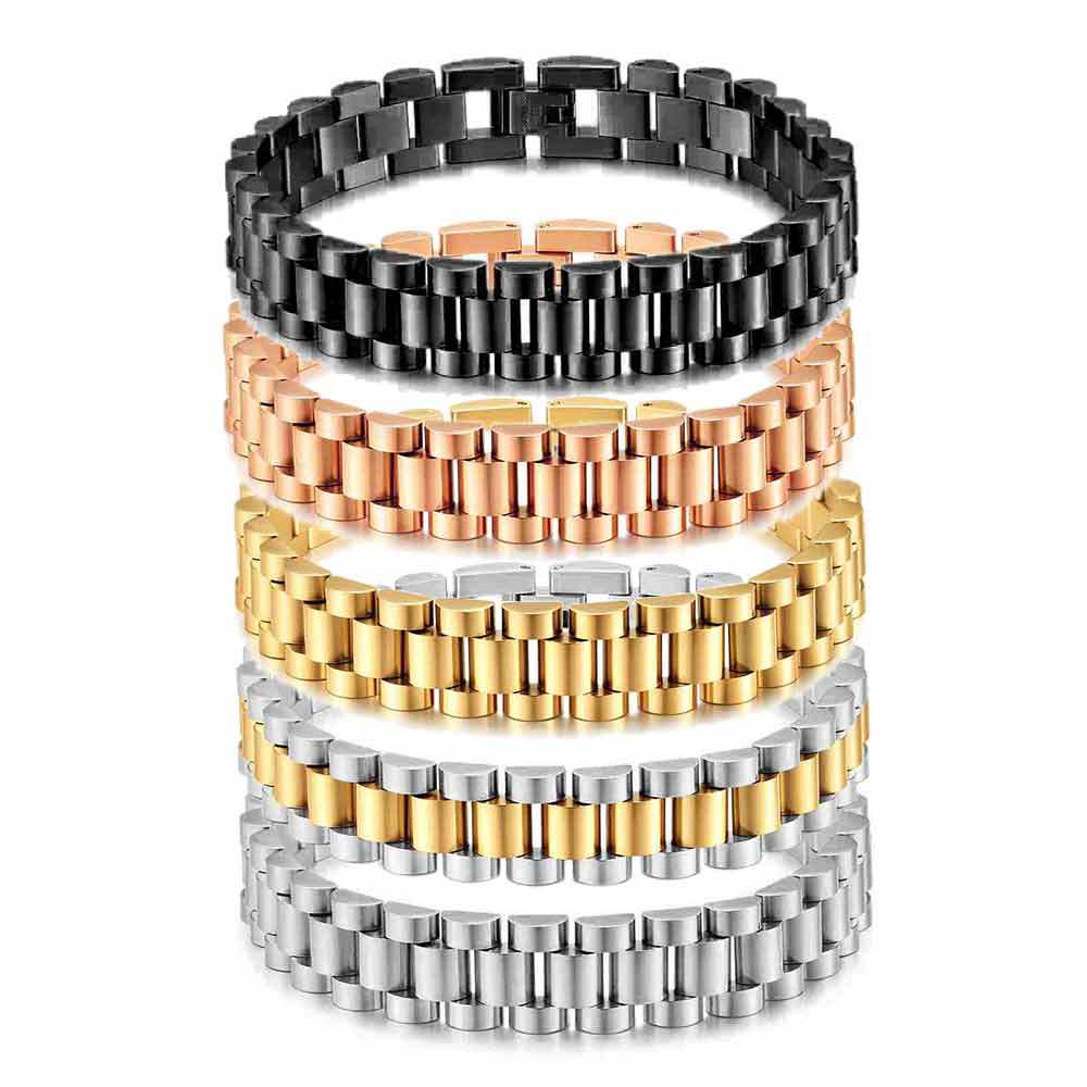 European and American Amazon New Fashion 12mm Electroplating Multicolor Stainless Steel Watchband Bracelet Strap Bracelet Wholesale Hot