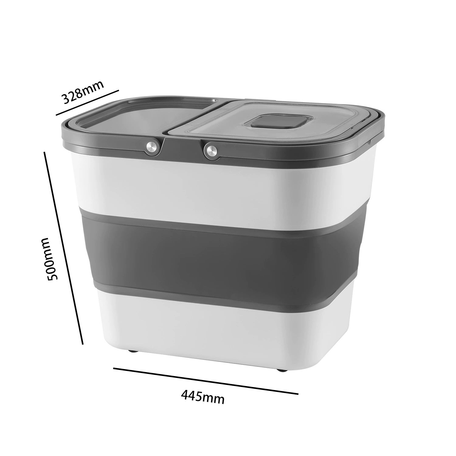 Amazon cross-border folding rice barrel moisture-proof insect-proof folding barrel 25L capacity pet grain storage barrel cross-border special supply