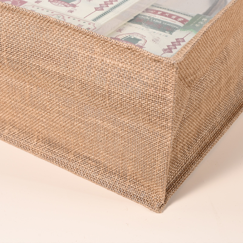 Bolsa de lino de PVC de ventana personalizada moda ecológica yute lino transparente regalo bolsa de lino tote