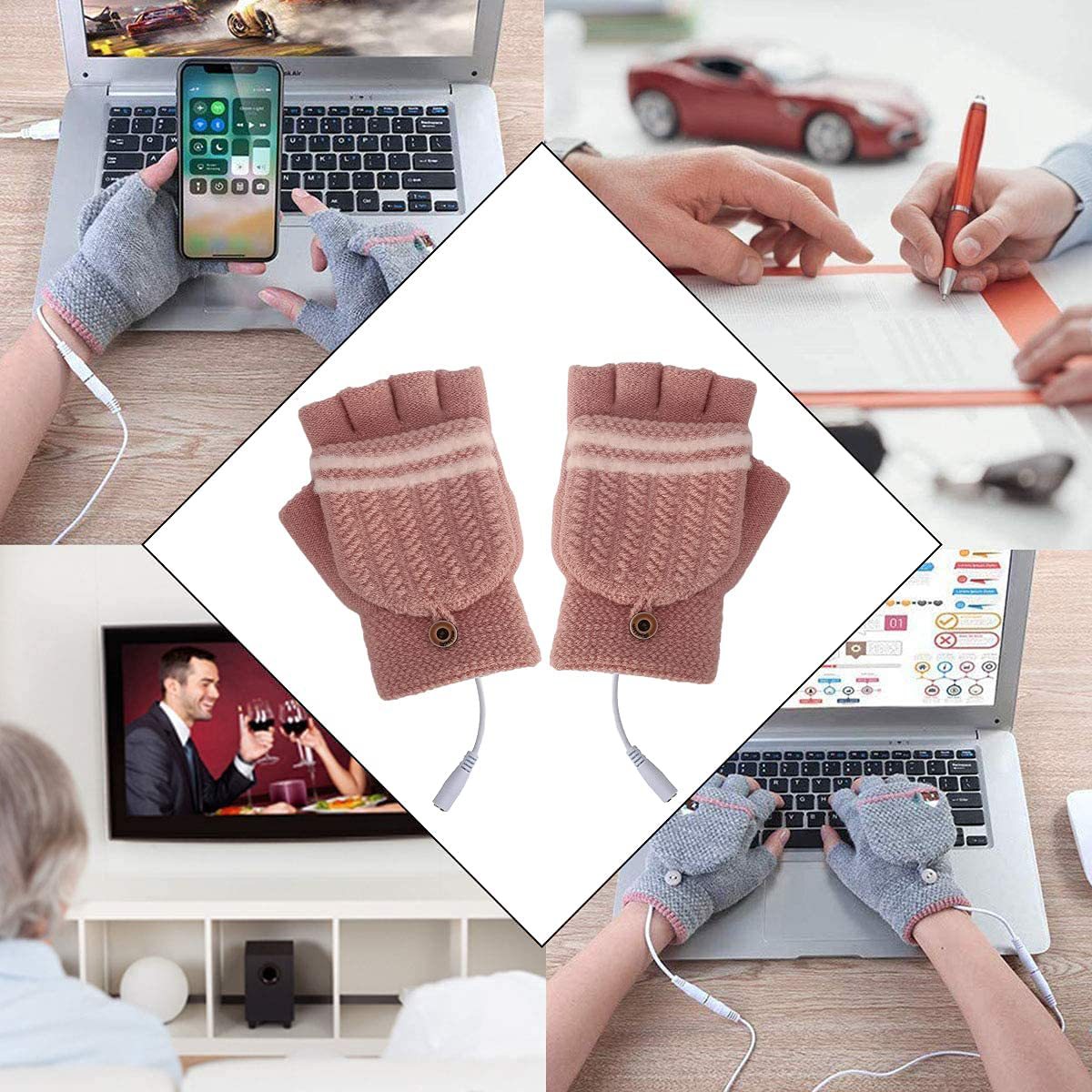 USB 加热手套男女适用暖手手套适合打字冬季保暖笔记本电脑手