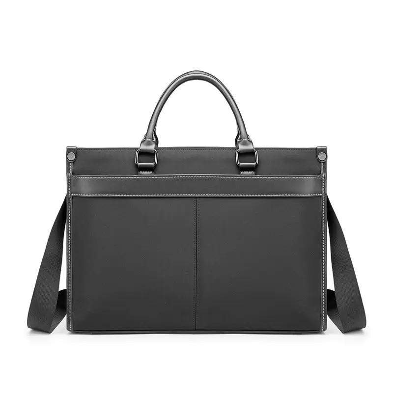 定制手提包男士公文包会议电脑包日式文件袋横款尼龙高级感单肩包