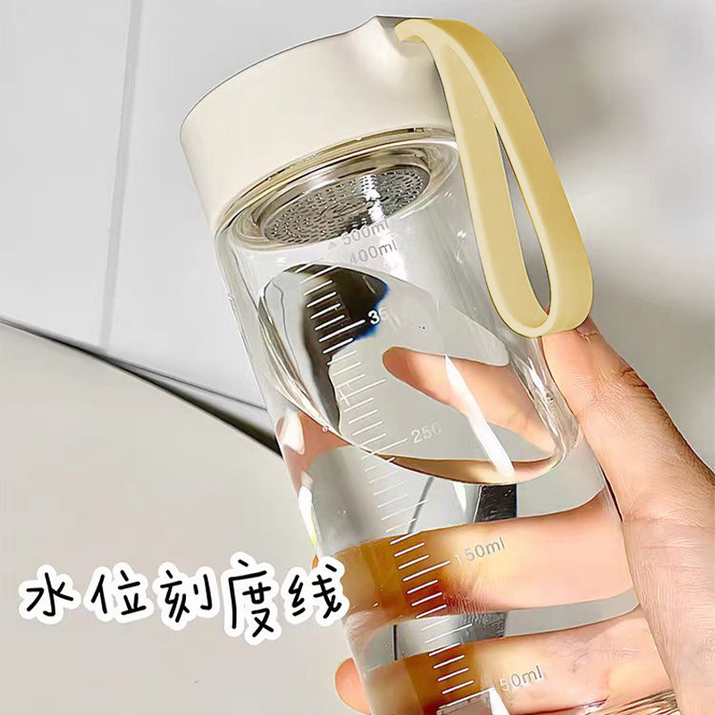 刻度玻璃杯水杯耐高温牛奶学生便携耐热豆浆高颜值杯子女生|undefined