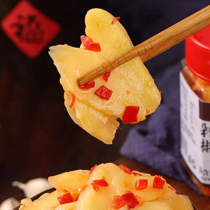 泡菜剁椒生姜片湖南特产香辣嫩姜农家剁辣椒姜片仔姜下饭菜腌制咸|undefined