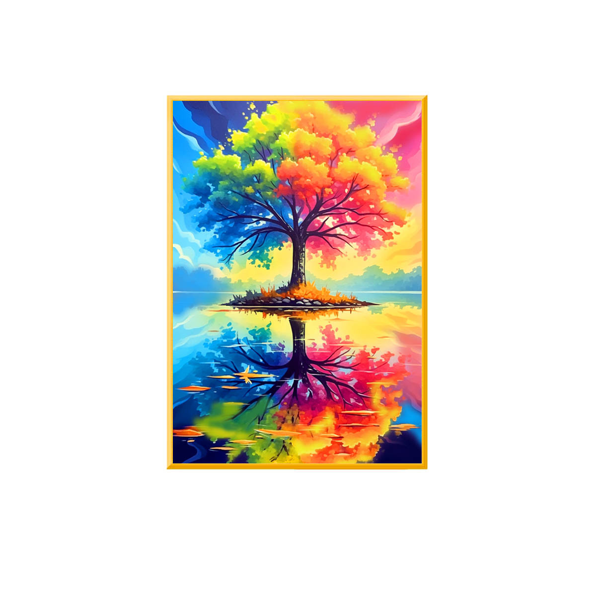 Mona Lisa Real bordado de colores árboles nuevos modernos sueños estética sala de estar decoración de puerta de entrada bordado a mano image 5