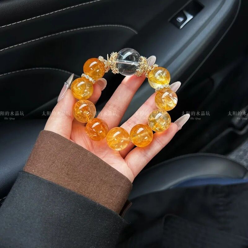 水晶手串520礼物招财暴富黄水晶黄塔晶白水晶招财进宝|undefined