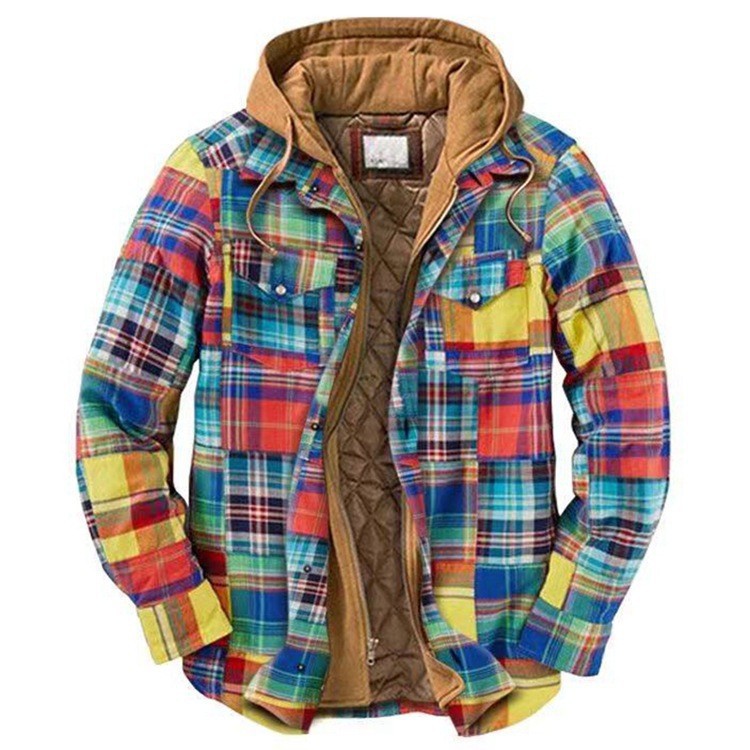 Men's jacket 2024 new long sleeved hooded and cotton loose fitting men's clothing without positioning_voghion.com