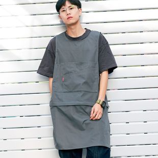 in stock wholesale catering kitchen work apron printing fixed oil-proof apron milk tea nail salon supermarket apron